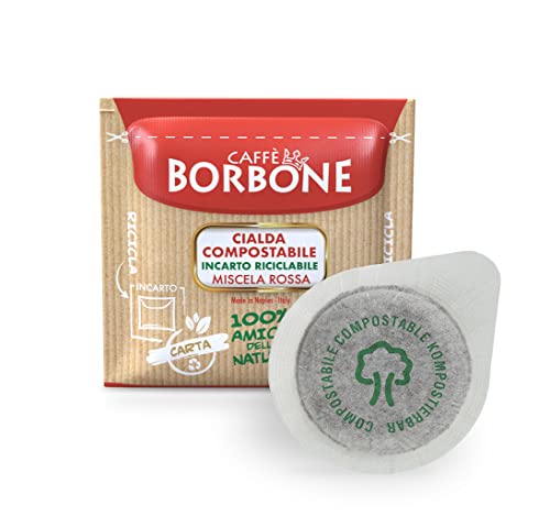 Caffè Borbone Kaffee Kompostierbare Pods, Recyclebare Verpackung, Rote Mischung - 150 stück - Kompatibel mit ESE System Papier Pads 44 mm von CAFFÈ BORBONE