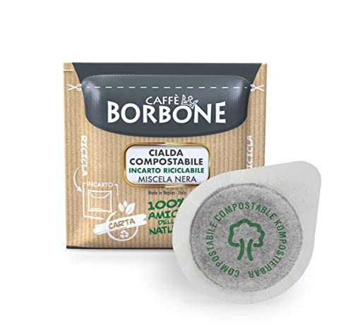 Caffè Borbone Kaffee Kompostierbare Pods, Recyclebare Verpackung, Schwarze Mischung - 150 stück - Kompatibel mit ESE System Papier Pads 44 mm von CAFFÈ BORBONE