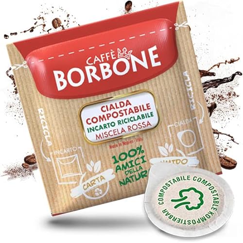 Caffè Borbone Kompostierbare Waffeln, rote Mischung - 150 Pads - System ESE Durchmesser >44 mm - 150 Stück von CAFFÈ BORBONE
