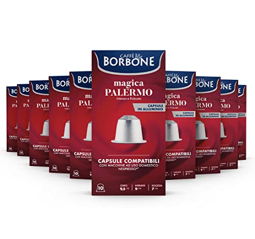 Caffe Borbone "Magica Palermo" Mischung - 100 Aluminium-Kapseln (10 x 10 Stück) – Kompatibel mit Kaffeemaschinen für den Hausgebrauch der Marke Nespresso* von CAFFÈ BORBONE
