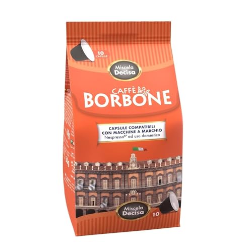 Caffe Borbone RESPRESSO Decisa Kaffeekapseln für italienischen Espresso (kompatibel mit NESPRESSO Kaffeemaschinen Delonghi, Krups, etc.) 10 Kaffee Kapseln von CAFFÈ BORBONE