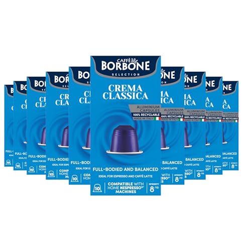Caffè Borbone Selection Crema Classica – 100 Aluminium-Kapseln (10 x 10 Stück) – kompatibel mit Nespresso-Maschinen für den Hausgebrauch von CAFFÈ BORBONE