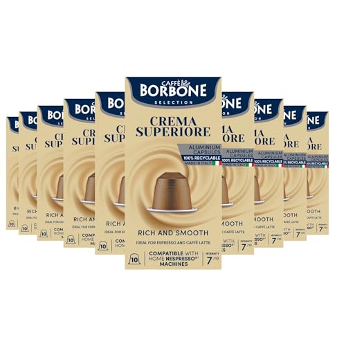 Caffè Borbone Selection Crema Superiore – 100 Aluminium-Kapseln (10 x 10 Stück) – kompatibel mit Nespresso-Maschinen für den Hausgebrauch von CAFFÈ BORBONE