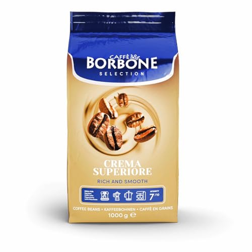 Caffè Borbone Selection Crema Superiore ganze Kaffeebohnen 1000g | Nussig Geschmack mittlere Kaffee-Röststufe 60% Arabica 40% Rosbusta 1Kg Beutel von CAFFÈ BORBONE