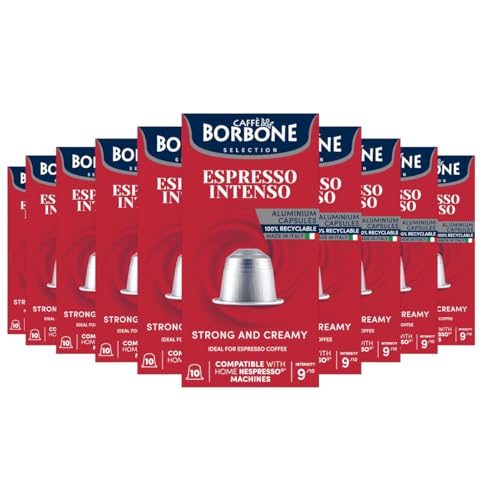Caffè Borbone Selection Espresso Intenso – 100 Aluminium-Kapseln (10 x 10 Stück) – kompatibel mit Nespresso-Maschinen für den Hausgebrauch von CAFFÈ BORBONE