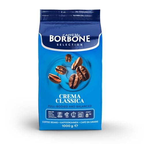 Caffe Borbone Whole Bean Coffee, Medium Roast Arabica and Robusta Blend, Crema Classica, vollmundiger und ausgewogener italienischer Kaffee, 1 kg Beutel von CAFFÈ BORBONE