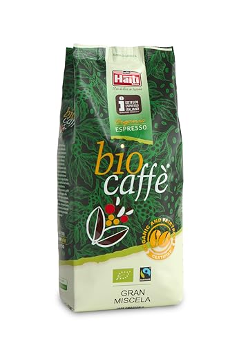 Caffè Haiti Roma Biocaffè Gran Miscela in Bohnen 100% Bio/Fairtrade 1 kg, zertifiziert von ISTITUTO ESPRESSO ITALIANO. Ein Gourmet Espresso Made in Italy. Handwerkliche Röstung von CAFFE' HAITI ROMA