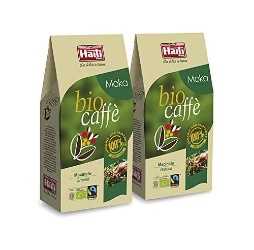 Caffè Haiti Roma Biocaffè Moka 100% Bio 100% Fairtrade gemahlener Kaffee 2 x 250 g von CAFFE' HAITI ROMA