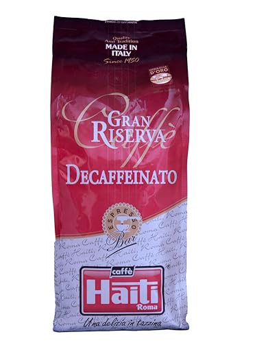 Caffè Haiti Roma Gran Riserva Entkoffeinierter Espressokaffee der Spitzenklasse, Made in Italy, in Bohnen in der 500 g-Packung von CAFFE' HAITI ROMA