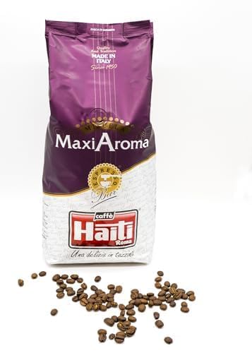 Caffè Haiti Roma Maxi Aroma Kaffee in der 1kg Packung Ausgewogene Mischung handwerkliche Röstqualität Made in Italy von CAFFE' HAITI ROMA