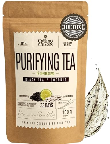 Detox Tee CAMINO DE CABRAS® - Earl Grey Teemischung - Premium Schwarzer Tee Lose aus Ceylon und Assam mit Bergamotte, Kokosnuss, Schachtelhalm - Antioxidantien - Kräutertee - Natürliche Zutaten 100g Detox Tee CAMINO DE CABRAS® - Earl Grey Teemischung - Premium Schwarzer Tee Lose aus Ceylon und Assam mit Bergamotte, Kokosnuss, Schachtelhalm - Antioxidantien - Kräutertee - Natürliche Zutaten 100g von CAMINO DE CABRAS