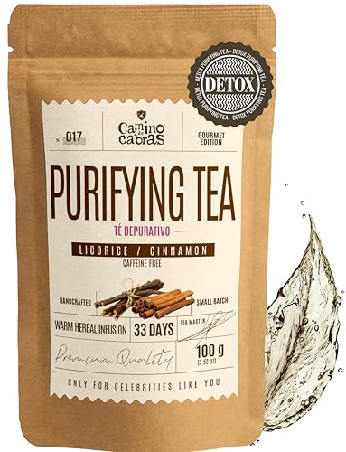DETOX TEE – Lakritz & Zimt Tee – Beruhigungstee, Leber Entgiften & Verdauung – Ingwer, Orange, Hibiskus, Kardamom – Kräutertee Lose - Natürliche Zutaten - Koffeinfre - Licorice & Cinnamon Tea - 100g DETOX TEE – Lakritz & Zimt Tee – Beruhigungstee, Leber Entgiften & Verdauung – Ingwer, Orange, Hibiskus, Kardamom – Kräutertee Lose - Natürliche Zutaten - Koffeinfre - Licorice & Cinnamon Tea - 100g von CAMINO DE CABRAS
