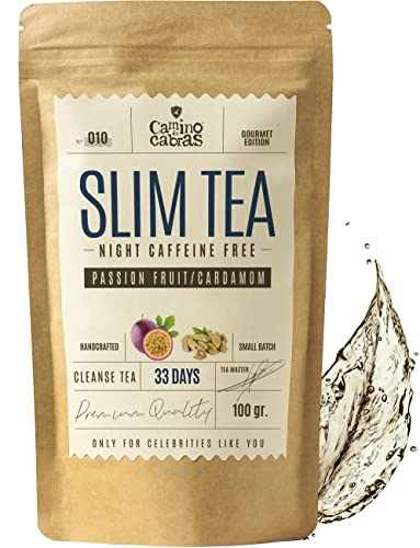 SLIM TEA - Abnehmen Schnell & Fettverbrenner, Abendtee, Rooibos Tee lose, Ingwer, Löwenzahn, Hibiskus, Schachtelhalm, Sternanis, Fenchel, Maracuja, Kardamom, Antioxidantien - Natürliche Zutaten 100g von CAMINO DE CABRAS