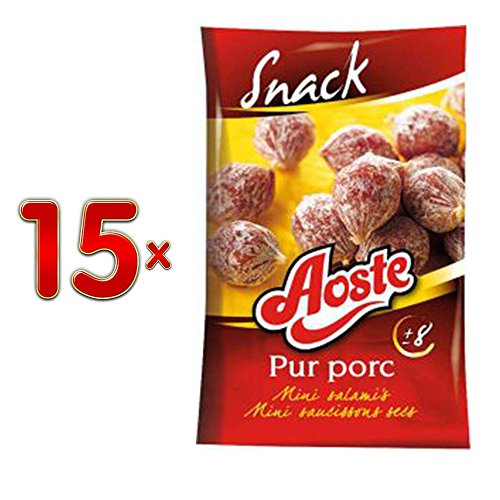 Aoste Snack Pur Porc Snack 15 x 40g Beutel (Schweinefleisch-Snack) von CAMPOFRIO FOOD GROUP