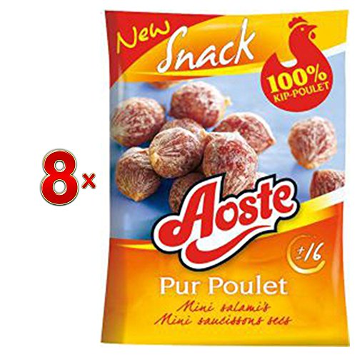 Aoste Snack Pur Poulet Snack 8 x 80g Beutel (Hähnchenfleisch-Snack) von CAMPOFRIO FOOD GROUP