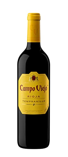 CAMPOVIEJO Tempranillo Rotwein – Spanischer Rotwein mit Fruchtaromen, würzigen Kräuternoten & zarter Vanille-Kokos-Süße – Weinbox-Set | 6 x 0,75 L | 750 ml (6er Pack) von CAMPOVIEJO