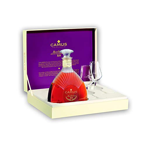 Camus XO Borderies Cognac mit Geschenkverpackung inklusive zwei Probegläsern - Single Cru - 70cl 40° - Familienbesitz seit 1863 von CAMUS