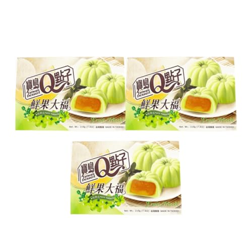 · CANDYBOX · Mochi-Kuchen Taiwan Dessert Fruit Mochi Hami Melon - nach Japanischer Art - Asiatische Süßigkeiten - Süße Reisbällchen - Asiatische Gefüllte Kekse - 630 Gramm 3 Stück von · CANDYBOX ·