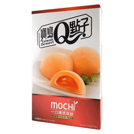 · CANDYBOX · Mochi-Kuchen Taiwan Dessert Fruit Mochi Peach - nach Japanischer Art - Asiatische Süßigkeiten - Süße Reisbällchen - Asiatische Gefüllte Kekse - 104 Gramm 1 Stück von · CANDYBOX ·