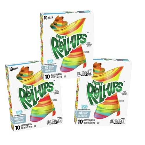 CANDYBOX Betty Crocker Fruit Roll Up Tropical Tie Dye - Frucht-Snacks - Fruchtrollen für Kinder und Erwachsene - Fruchtgummi-Rolle - Fruchtgelees - Geschmack Tropical - 3 Stück, 3x 141g von · CANDYBOX ·
