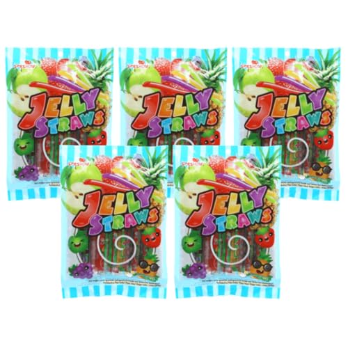 · CANDYBOX · Fruchtgummistäbchen Speshow Jelly Straws - Geleefruchtstreifen – Tik Tok Challenge Long Jellys - Kaubonbon-Stangen - Soft-Kaustangen mit Frucht - 1500 ml 5 Stück von · CANDYBOX ·