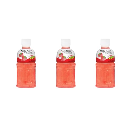 · CANDYBOX · Kohlensäurefreies Getränk Mogu Mogu - Fruchtgeschmack - mit Floating Gelees aus Kokosnusswasser - Asiatische Süßigkeiten - Erdbeere mit Nata De Coco - 960ml 3 Stück von · CANDYBOX ·