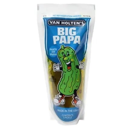· CANDYBOX · Saure Gurke Van Holten’s Big Papa Pickle - Gurken im Beutel Sortiment - Probierkollektion - Eingelegte Gewürzgurken - Ausgefallenes Geschenk - Glutenfrei - 196 Gramm 1 Stück von · CANDYBOX ·