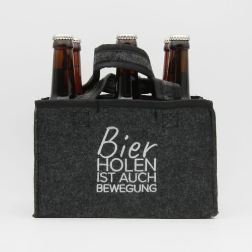 Filztasche "Bier holen ist auch Bewegung", Biergeschenkset mit Bieren vom Cannstatter Keller, 6 Pack Filzträger von CANNSTATTER KELLER CKB BRÄU