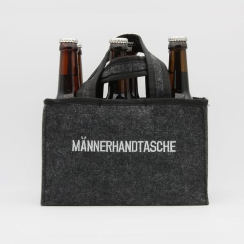 Männerhandtasche, Biergeschenkset mit Bieren vom Cannstatter Keller, 6 Pack Filzträger von CANNSTATTER KELLER CKB BRÄU
