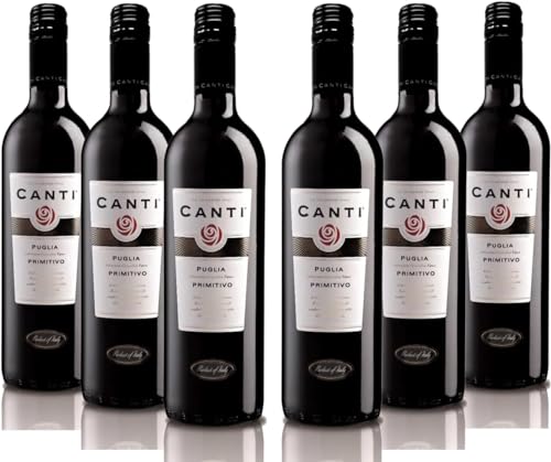 CANTI Primitivo IGT Puglia - Italienischer Rotwein trocken - Primitivo Traube 12,5% - 6 x 0.75 l von CANTI