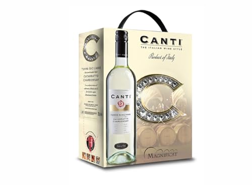 CANTI Terre Siciliane IGT Cataratto-Chardonnay - Sortentypischer Trocken Weißwein - Großpackungen Wein Bag in Box 3l (1 x 3 L) von CANTI