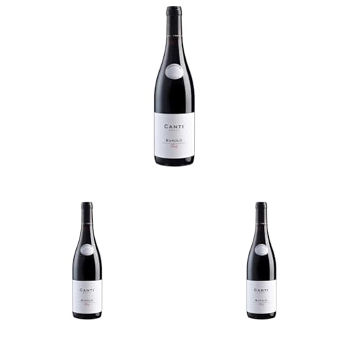 Canti - Italienischer trockener Barolo Rotwein, Nebbiolo-Trauben aus Piemont, Reichhaltiger dunkler Beerengeschmack mit einem robusten reichen Geschmack, 1x750 ml (Packung mit 3) von CANTI