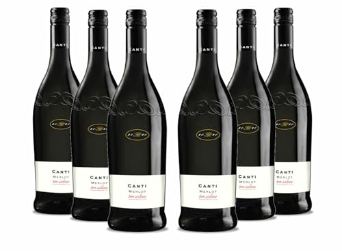 Canti - Merlot Terre Siciliane I.G.T., sizilianischer italienischer trockener Rotwein, runder Geschmack mit fruchtigem Aroma und noten von dunkler Schokolade, 6x750 ml Canti - Merlot Terre Siciliane I.G.T., sizilianischer italienischer trockener Rotwein, runder Geschmack mit fruchtigem Aroma und noten von dunkler Schokolade, 6x750 ml von CANTI