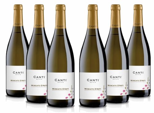 Canti - Weißer D.O.C.G. Spritzwein, Moscato d'Asti 5,5%, italienische Traubensorte aus Piemont, fruchtiger und süßer Geschmack, 6x750 ml von CANTI