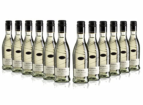 Canti - Pinot Grigio I.G.T. Pavia, italienischer trockener Weißwein 12%, kleine Weinflaschen, weicher ausgewogener Geschmack, 12x200 ml Canti - Pinot Grigio I.G.T. Pavia, italienischer trockener Weißwein 12%, kleine Weinflaschen, weicher ausgewogener Geschmack, 12x200 ml von CANTI