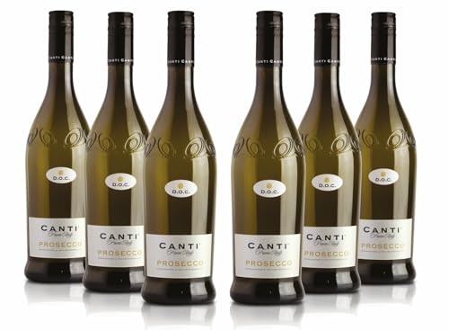 Canti - Prosecco D.O.C. Stelvin Spritziger Extra trockener Wein, italienische Glera-Rebsorte aus Veneto, fruchtiger und blumiger Geschmack, 6x750 ml Canti - Prosecco D.O.C. Stelvin Spritziger Extra trockener Wein, italienische Glera-Rebsorte aus Veneto, fruchtiger und blumiger Geschmack, 6x750 ml von CANTI