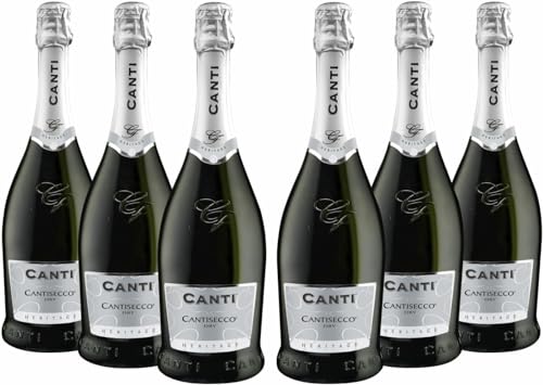 Canti Secco - Cuvèe, trockener Weißwein 10,5%, italienische Rebsort Glera aus Venetien, fruchtiger und blumiger Geschmack, 6x750 ml von CANTI