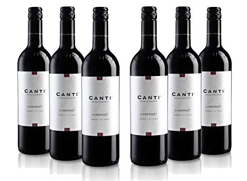 Canti - Cabernet italienischer Rotwein trockener, ausgewogener und tanninreicher Geschmack, robust und mineralisch, 6x750 ml Canti - Cabernet italienischer Rotwein trockener, ausgewogener und tanninreicher Geschmack, robust und mineralisch, 6x750 ml von CANTI
