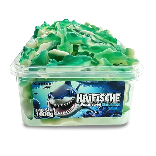 Capico Blaue Haifische weiches Halal Fruchtgummi Party Mix Dose, 1.07 kg von CAPICO