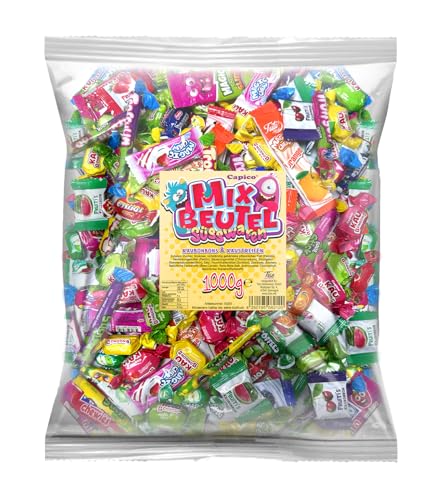 Capico Süsswaren Mixbeutel 1000g Kaubonbons & Kaustreifen - Wurfmaterial für Karneval, Fasching, Geburtstag, Schultüte, St. Martin & Halloween Capico Süsswaren Mixbeutel 1000g Kaubonbons & Kaustreifen - Wurfmaterial für Karneval, Fasching, Geburtstag, Schultüte, St. Martin & Halloween von CAPICO