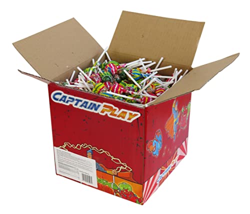 CAPTAIN PLAY Lutscher, 400 Stück in Einzelverpackung, Wurfmaterial Karneval, 4kg Süßigkeiten Großpackungen von CAPTAIN PLAY