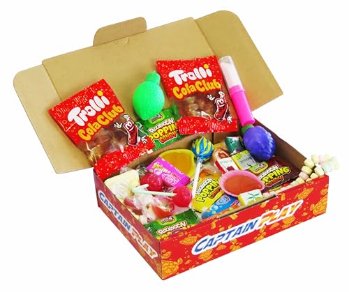 CAPTAIN PLAY | Retro Süßigkeiten Box | 10 verschiedene Nostalgie-Süßigkeiten aus unserer Kindheit von CAPTAIN PLAY