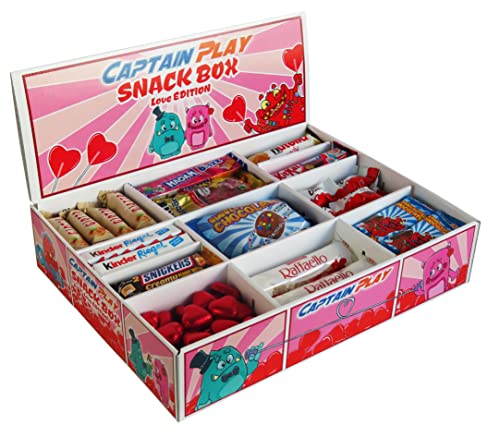 CAPTAIN PLAY | Snack Box Love Edition mit Schokoriegeln, Pralinen und Snacks | 2,3 kg Süßigkeiten Box von CAPTAIN PLAY