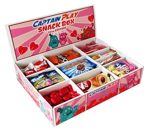 CAPTAIN PLAY | Snack Box Love Edition mit Schokoriegeln, Pralinen und Snacks | 2,3 kg Süßigkeiten Box von CAPTAIN PLAY