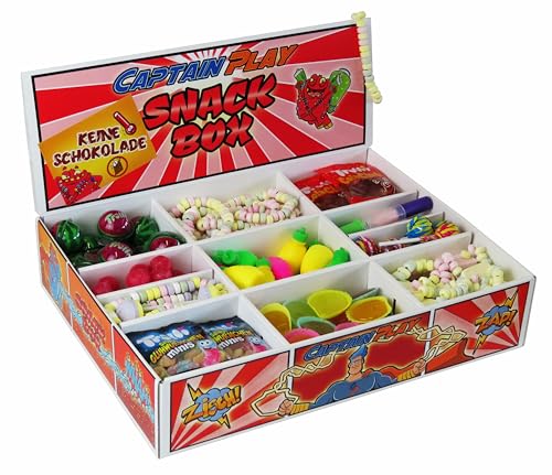 CAPTAIN PLAY | Süßigkeiten Box ohne Schokolade mit 14 verschiedenen Sorten | 2 kg Süßigkeiten Mix von CAPTAIN PLAY