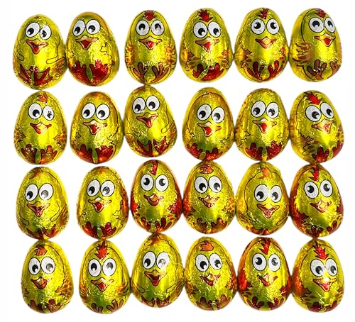 Osterdeko Sparpack, 24 Küken aus Schokolade einzeln verpackt, 170g CAPTAIN PLAY Oster Schokolade zum Verzieren und Dekorieren von CAPTAIN PLAY