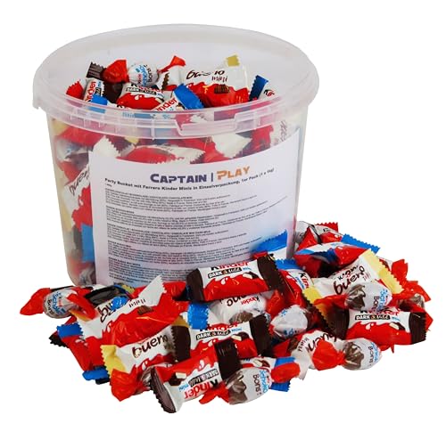 Party Bucket mit Ferrero Kinder Minis in Einzelverpackung, 1er Pack (1 x 1 kg) von CAPTAIN PLAY