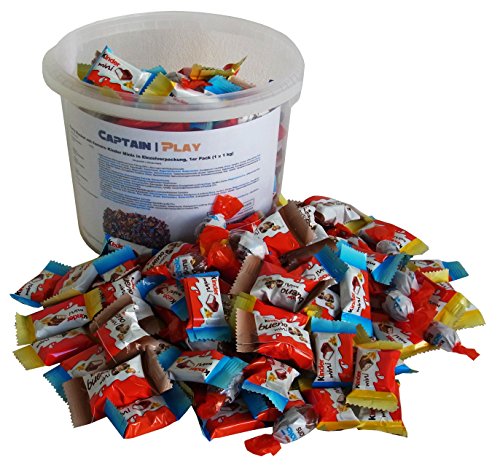 Party Bucket mit Ferrero Kinder Minis in Einzelverpackung, 1er Pack (1 x 1 kg) von CAPTAIN PLAY