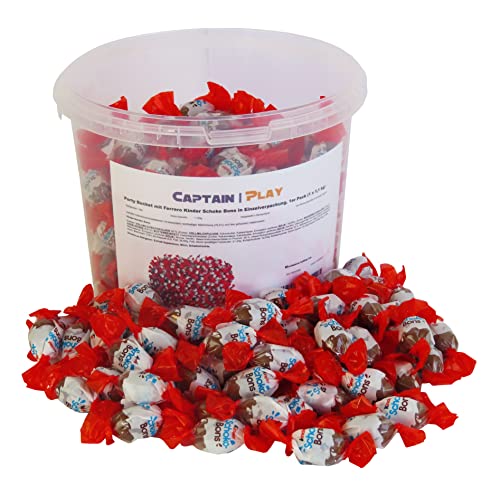 Party Bucket mit Ferrero Kinder Schoko Bons in Einzelverpackung, 1er Pack (1 x 1,1 kg) von CAPTAIN PLAY