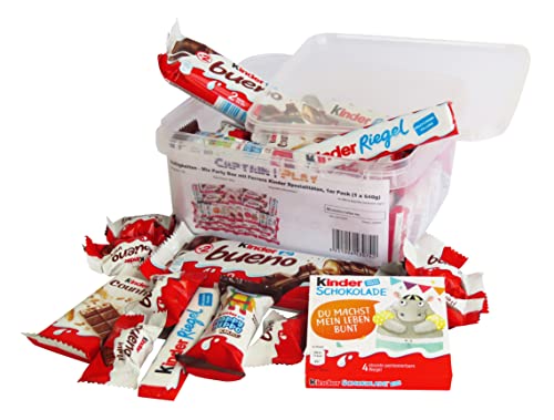 Süßigkeiten – Mix Party Box mit Ferrero Kinder Spezialitäten, 1er Pack (1 x 640g) von CAPTAIN PLAY
